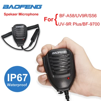 1/2 adet Baofeng el mikrofonu Radyo Walkie Talkie Hoparlör Mikrofon İki Yönlü Telsiz için UV-9R Artı UV9R BF-9700 A58 S56 Su Geçirmez