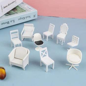 1: 20 Evcilik Minyatür Mobilya Sandalye Kanepe Tabure Modeli Bebek Evi Dekor Oyuncak