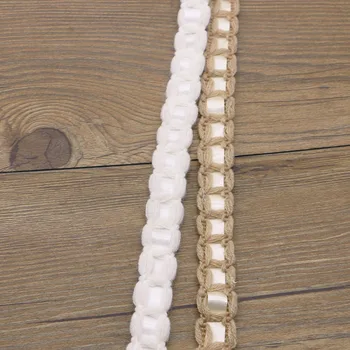 1 yard genişliğinde 2cm beyaz kil renk saf pamuk şerit pamuk ipliği kenar el DIY dantel konfeksiyon dekorasyon ekleme aksesuarları