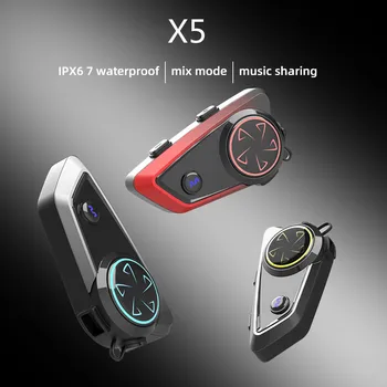 1000m Motosiklet Bluetooth İnterkom Kask Kulaklık 1000mAh Pil Su Geçirmez İnterkom Müzik Paylaşımı İletişim MP3 X5