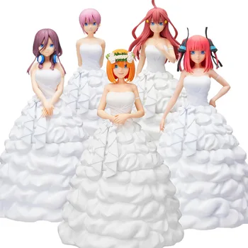 10CM Anime Nakano Ichika Miku Şekil Quintessential Quintuplets Kawaii düğün elbisesi Ayakta Statik PVC Süs Oyuncaklar