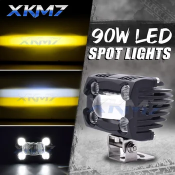 12V 24V Led ışıkları Sis Farları Spot Bar Koşu ışıkları Çift LED projektör Lens Araba Motosiklet ATV İçin Çalışma Işığı Far Kiti