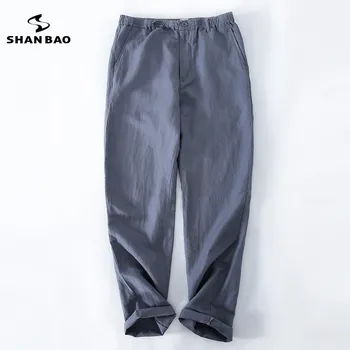 2020 yaz yüksek kaliteli ince keten rahat pantolon erkek orijinal Çin tarzı saf beyaz gevşek düz pantolon büyük boy