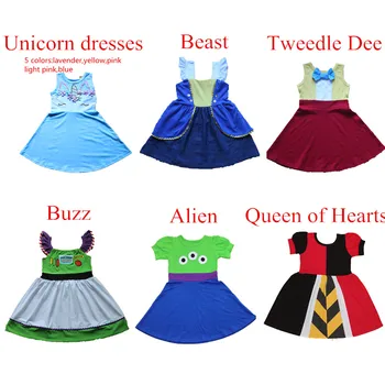 2021 Kızlar Yaz Unicorn Elbise Prenses Cosplay doğum günü elbiseleri Kostüm Çocuk Giyim Çocuk Parti Elbiseler