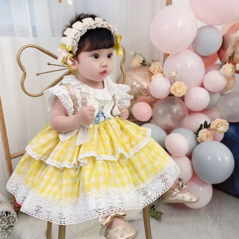 2021 Yaz Çocuk Elbise Kız Bebek Parti Elbise Çocuklar için düğün elbisesi Kız Yenidoğan Balo Lolita Parti Prenses Vestidos