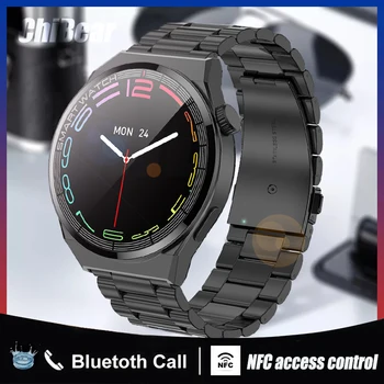2022 NFC Bluetooth Çağrı akıllı saat Erkekler Döner Düğme Özel izle yüz 260Mah Büyük pil Su Geçirmez Smartwatch GPS Spor Parça