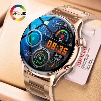 2022 Yeni AMOLED 390x390px HD ekran akıllı saat Erkekler Bluetooth Çağrı Spor Spor İzci Smartwatch Kadınlar için IP68 Su Geçirmez