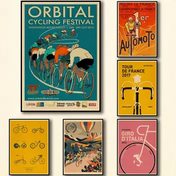 33 Tasarımlar Klasik Tur Fransa Kraftpaper Posteri Duvar Sanatı Boyama Vintage Bisiklet Posteri Odası Dekorasyon 2