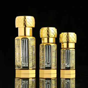 3ML 6ML 12ML Parfüm Şişeleri Kristal Şişe Altın Lüks Doldurulabilir Uçucu Yağlar Şişeleri Bronzlaştırıcı Sıvı Şişe Kapları