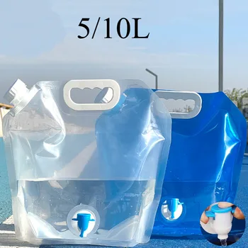 5 / 10L Taşınabilir Kamp Su Torbası Katlanabilir Büyük su deposu Açık 10 Litre Su Torbaları Katlanabilir Su Depolama Kovası