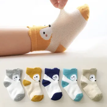 5 pairs Karikatür Tilki Çocuk bebek Çorap Kız Erkek Bebek Yürümeye Başlayan Çorap hayvan bebek Yumuşak Pamuklu çorap 2-15Y