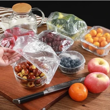 50/100 Adet Tek Kullanımlık Sarılmak Film Kapak Gıda Meyve Depolama Toz Geçirmez Plastik Wrap Taze Tutmak Buzdolabı Mutfak Çanak Plaka Yeni