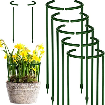 6 Adet Plastik Bahçe Pot Destek Halkası Şakayık Domates Ortanca Kapalı Bitkiler Bitki Desteği Çiçek Bitki Tırmanma Kazık
