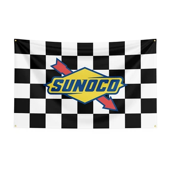 90x150cm Sunocos bayrak Polyester baskılı araba yarışı afiş dekor için