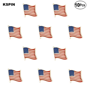 ABD Bayrağı Yaka Pin Bayrak rozeti Broş Pins Rozetleri 10 Adet bir Lot