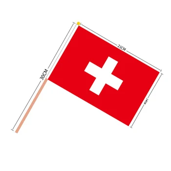 aerlxemrbrae Özel El Flag100pcs İsviçre El Bayrağı 14 * 21 cm Polyester Uçan isviçre el Afiş