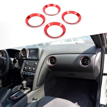Alaşım Araba Dashboard Cnter Kontrol Klima Hava Çıkış Ting Dekorasyon Kapak Sticker Trim Nissan GTR R35 2008-2016