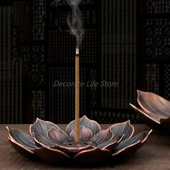 Alaşım Lotus Tütsü Brülör Sopa Tutucu Plaka Brülör Plakası Budizm Bobin Lotus Buhurdan Ev Zen Lotus