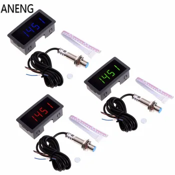 ANENG 4 Dijital LED Takometre RPM Hız Ölçer + Yakınlık değiştirme sensörü NPN 12 V 9999 RPM