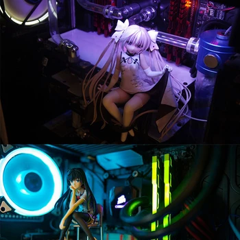 Anime Bilgisayar Süsler ve PC Kasa Dekorasyon Çizgi film karakteri / Model Dekorasyon DIY Şasi Dekorasyon RGB led ışık Çubuğu