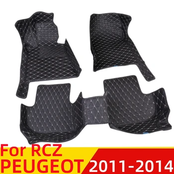 Araba Paspaslar Peugeot RCZ 2011 2012-2014 İçin Su Geçirmez XPE Deri Özel Fit Ön ve Arka FloorLiner Kapak Otomobil Parçaları Halı