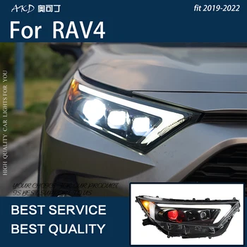 Araba ışıkları RAV4 RAV 4 2019-2022 LED Otomatik Farlar Meclisi Yükseltme Dinamik Nazar Projektör Lens Aksesuarları Facelift