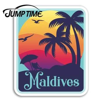 Atlama Zamanı Maldivler Vinil Çıkartmalar Asya Seyahat Eğlenceli Sticker Dizüstü Bagaj Çıkartması Pencere Tankı Su Geçirmez Araba Dekorasyon