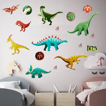 Aydınlık duvar çıkartmaları Yaratıcı Parlayan Karikatür Dinozor Seti Çıkartmalar Çocuk Aydınlık duvar çıkartmaları Çocuk Odası için