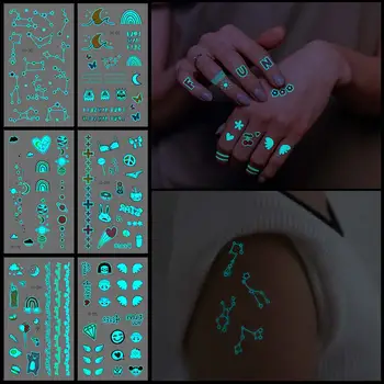 Aydınlık Geçici Dövmeler Sevimli Gökkuşağı Küçük Dövme Etiket Parmak Bilek Sahte Dövme Kadınlar için Dövme Geçici Su Geçirmez