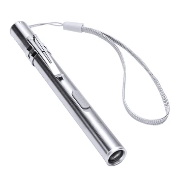 Açık meşale Mini kalem fener cep Torch LED lamba el ışık flaş ışıkları tıbbi algılama Penlight beyaz ışık