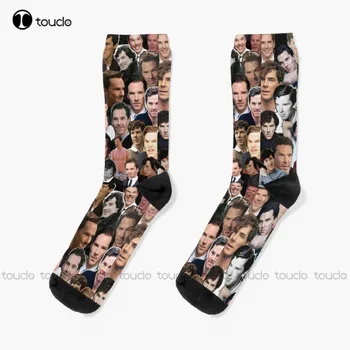 Benedict Cumberbatch Kolaj Çorap erkek çorabı Ekip Noel Yeni Yıl Şükran Günü Hediyesi Unisex Yetişkin Genç gençlik çorapları Özel