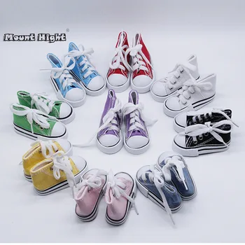 BJD Aksesuarları 7.5 cm 1/4 Bebek Ayakkabıları El Yapımı Ayakkabı Bebekler İçin Mini Tuval Ayakkabı Bağı Bebek Aksesuarları Rahat Oyuncak Hediye çocuklar İçin