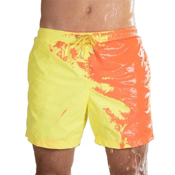 Büyülü Renk Değiştiren plaj şortu Yaz Erkek erkek mayoları Mayo Mayo Hızlı Kuru banyo şort Plaj Pantolon Damla nakliye