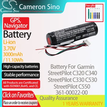 CameronSino Pil Garmin StreetPilot C320 C340 C330 C530 C550 uyar Garmin 361-00022-00 GPS, navigator pil 3000mAh