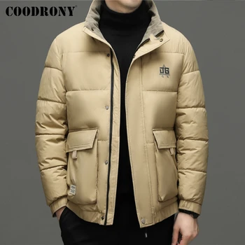COODRONY Erkek Kış Ceket Moda Büyük Cep Parka Erkekler Lüks Giyim Yeni Varış Fermuar Balıkçı Yaka Kalın Sıcak Ceket Adam Z8201