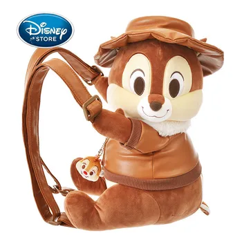 Disney Japon 3D Peluş Sırt Çantası PU Deri Çip Dale Sırt Çantası Sevimli Sincap Yüksek Kaliteli Kız Seyahat Çantası Cep Telefonu Çantaları