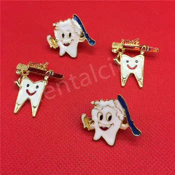 Diş Hediye tek Rozeti Diş kliniği hediye Metal Diş Tipi Şekli Molar Broş Rozeti Diş Hekimi Hijyenist Pin Aksesuarları Süsleme