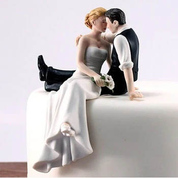 düğün iyilik ve dekorasyon-Aşk Gelin ve Damat ikili heykelcikler düğün pastası topper