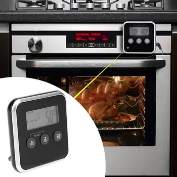 Elektronik Termometre Zamanlayıcı Gıda Et Sıcaklık Ölçer Ölçer Prob ile Pişirme BARBEKÜ Termometre Mutfak Sıcaklık Araçları
