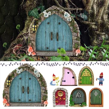 Elf Peri Kapı Minyatür Bahçe Minyatür Ahşap Süsler Dekorasyon El Sanatları Ev Duvar Heykel Aksesuarları