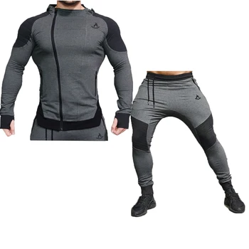 Erkek Spor Sonbahar Yeni erkek Seti, Spor Takım Elbise, spor takımları, Hoodies + Pantolon, Yüksek Kaliteli 2 parça Setleri Erkek Pamuk 2021