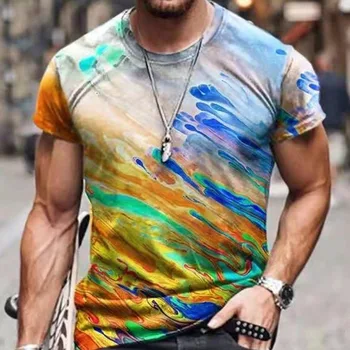 Erkek Tişört 2023 Yaz Kısa Kollu büyük Boy Gevşek Üstleri Streetwear Tshirt Giyim Baskı Moda Vintage T gömlek Erkek İçin 
