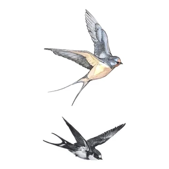 Fly Kırlangıçlar Kuşlar Tasarım Vücut Sanatı Dövme Kız Erkek Kadın Kol Bacak Bilek Ayak El Geçici Sticker