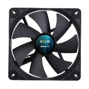 GELID Sessiz 14 Siyah PC Soğutma bilgisayar kasası MOD PC Parçaları Sessiz Fan CPU Soğutucu Radyatör 140mm Soğutucu Fan