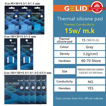GELID Çözümleri GP-Ultimate 15 W / MK Termal Ped CPU / GPU Grafik Anakart Silikon Gres Termal Ped
