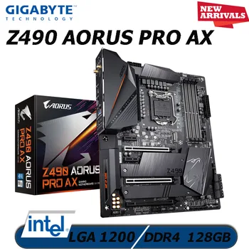 Gigabyte Z490 AORUS PRO AX Anakart LGA 1200 Intel Z490 Desteği Çift kanallı DDR4 3200MHz Masaüstü Anakart 128GB PCI-E 4.0
