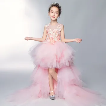 Glizt Firar Kelebek Aplikler Kızlar İlk Communion Elbise Çocuk Pageant Parti Communion Elbise Çiçek Kız Elbise Düğün için