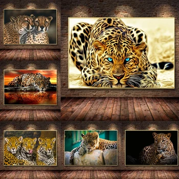 Hayvan Sanat Panter Jaguar Leopar Duvar Resimleri Tuval Boyama Duvar Sanatı Posterler ve Baskılar Oturma Odası Ev Dekor ıçin Cuadros