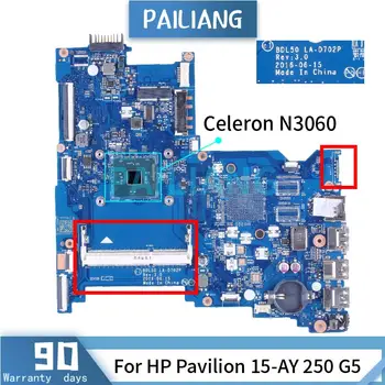 HP Pavilion 15-AY 250 G5 Celeron N3060 Laptop Anakart BDL50 LA-D702P SR2KN VGA Olmadan DDR3 Dizüstü Anakart