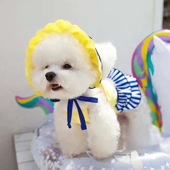 Iki Parçalı Oyuncak Etek Pet Yaz Etek Sevimli Köpek Giysileri Pomeranian Yumuşak Gecelik Köpek İnce Balo Etek Köpek Ürünleri